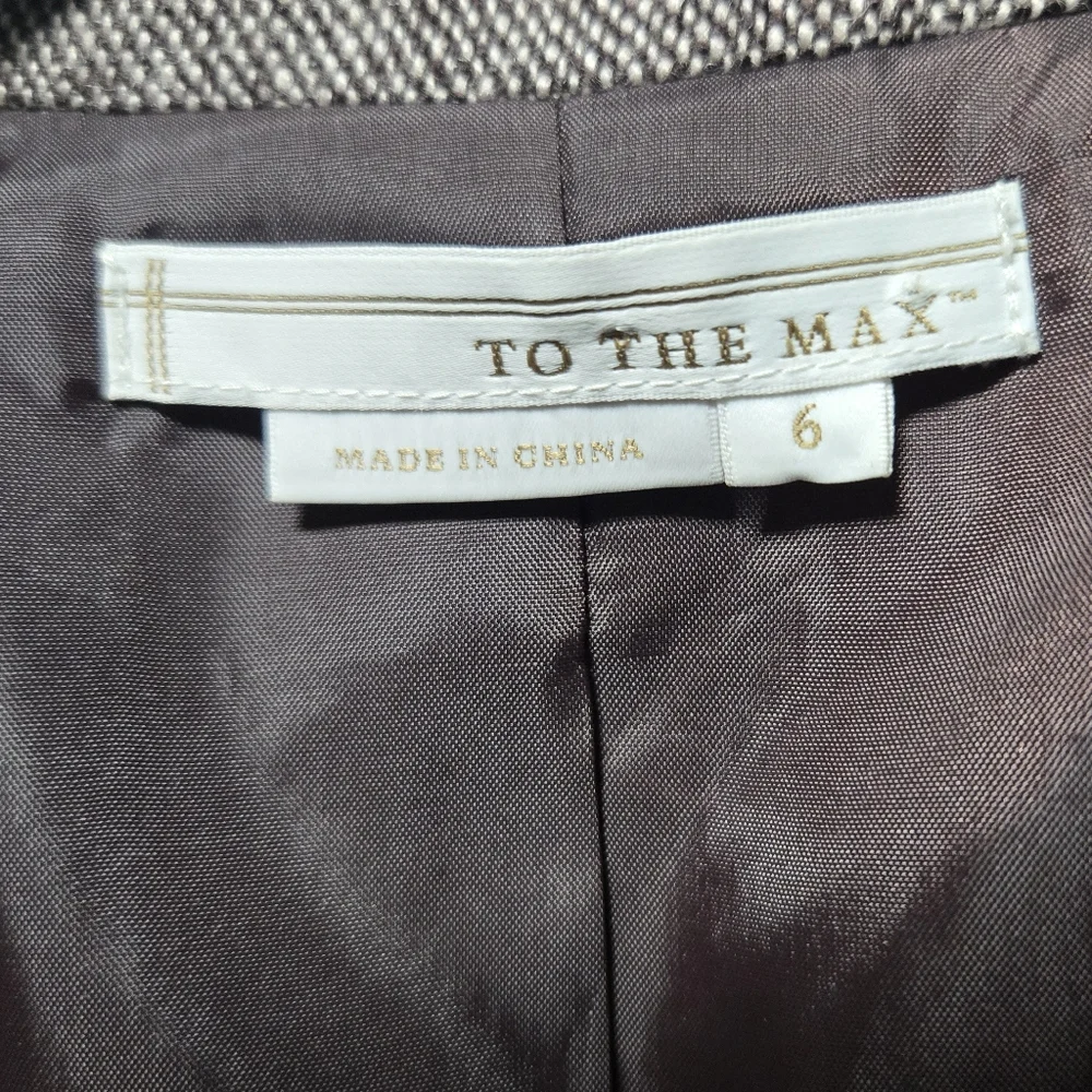 To The Max Wool Blend Brown Blazer Suit Jacket Size 6 Career Wear Business